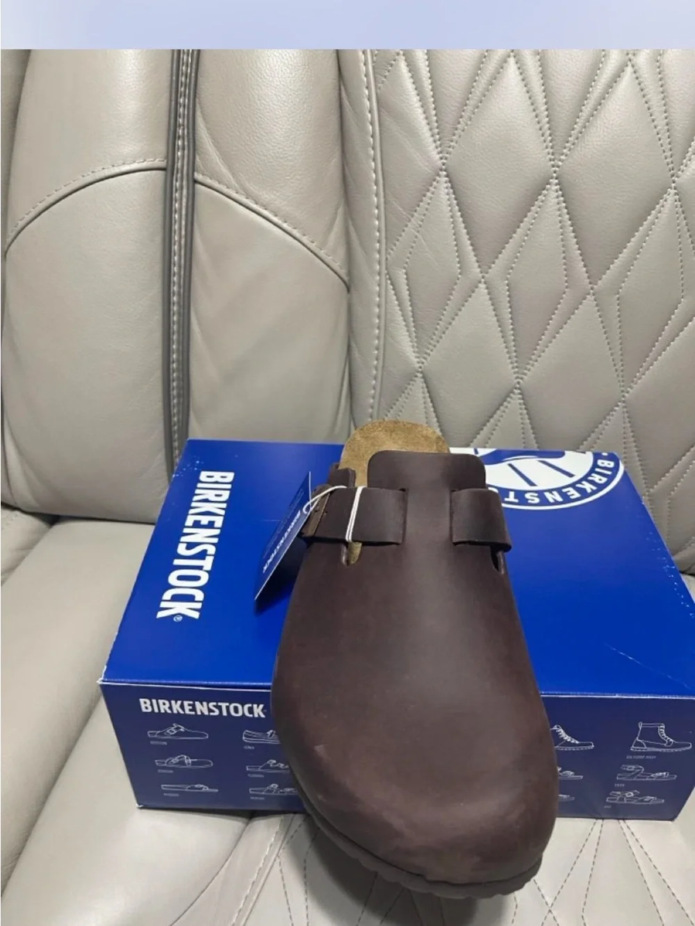 Birkenstock Boston Habana BS Clog Box - Blue and White